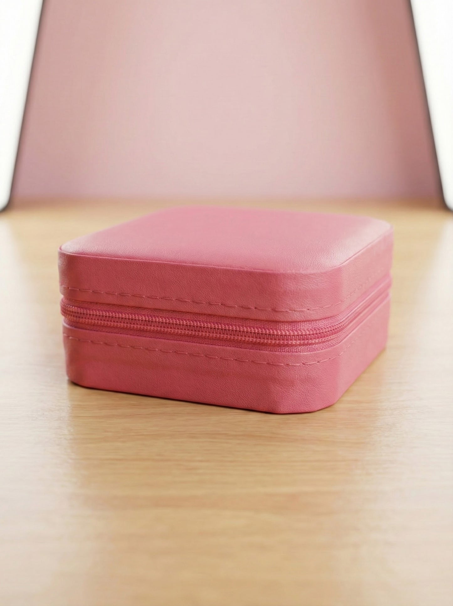 Premium Pink Jewelry Storage Box with Mirror for Women – Travel & Daily Use Organizer