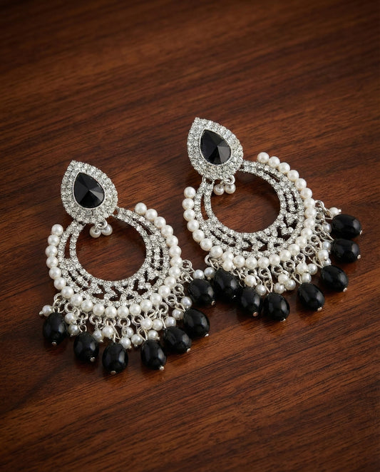 ✨ Pretty & Pure – Midnight Pearl Royale Jhumka ✨