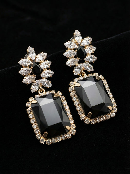 Pretty & Pure™ Noire Empress Crystal Jhumkas Ultra-Exclusive Boutique Piece
