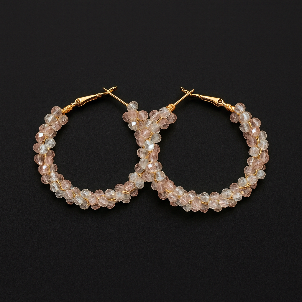 Pretty & Pure™ Rosé Whisper Crystal Hoop Jhumkas