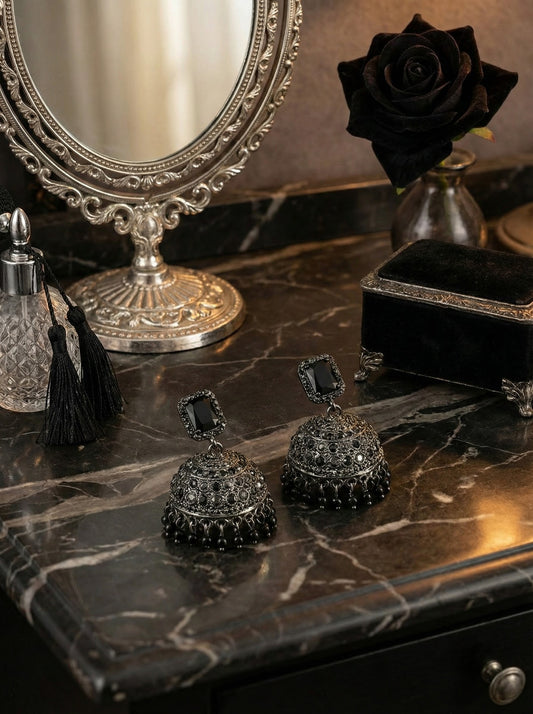 PrettyandPure – Midnight Royale Oxidized Jhumka