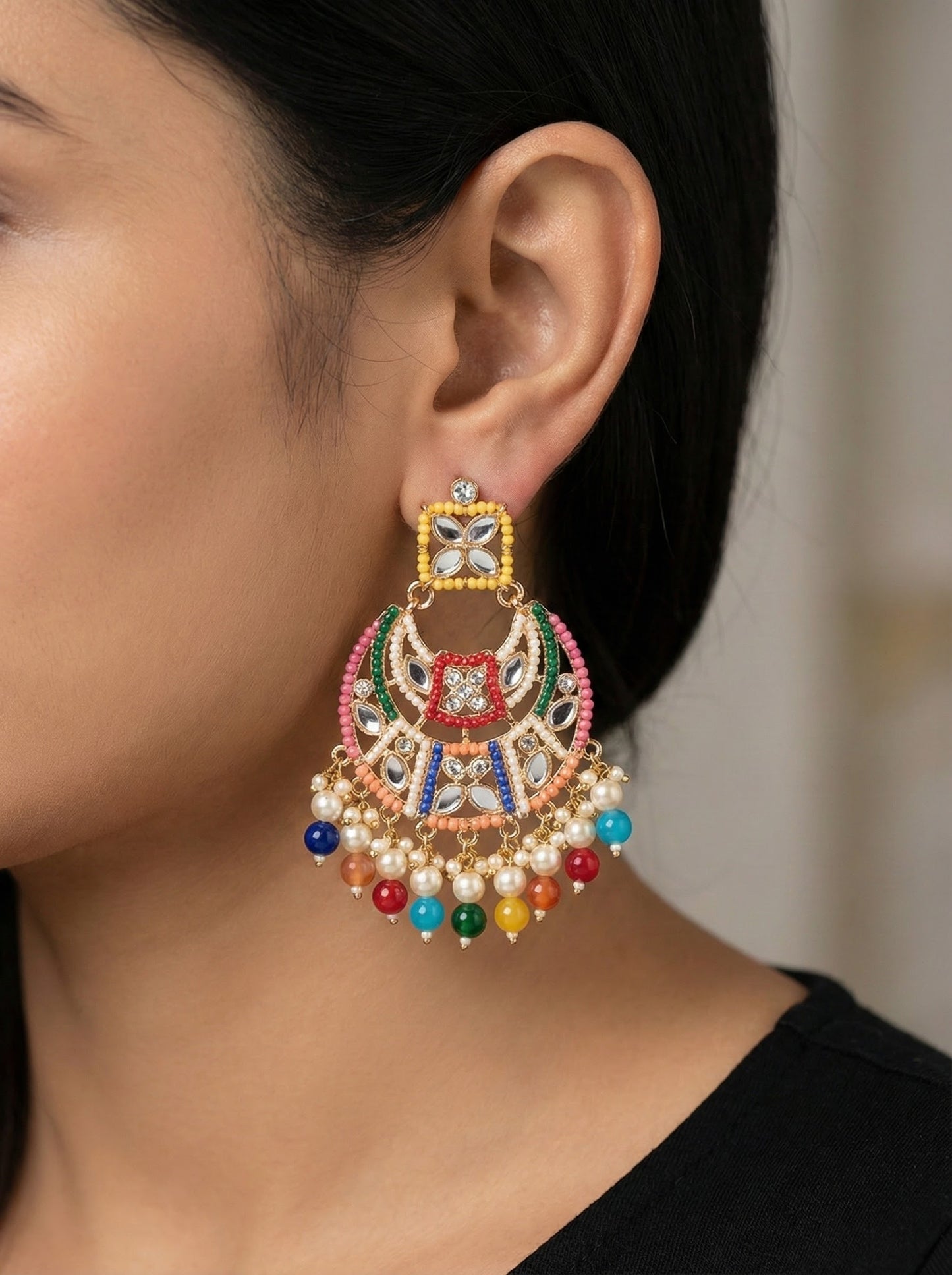 Pretty & Pure™ Rang-e-Noor Heritage Jhumkas Rare Multicolor Couture Edition