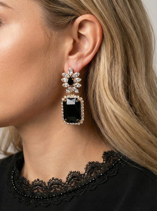 Pretty & Pure™ Noire Empress Crystal Jhumkas Ultra-Exclusive Boutique Piece