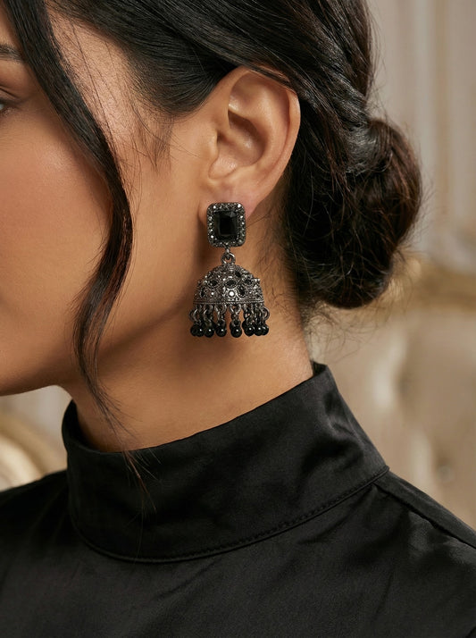 PrettyandPure – Midnight Royale Oxidized Jhumka