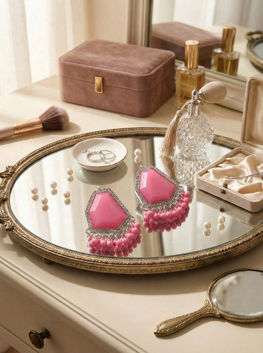 Pretty & Pure™ Blush Empress Crystal Jhumkas