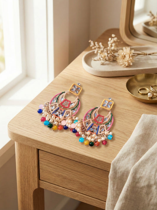 Pretty & Pure™ Rang-e-Noor Heritage Jhumkas Rare Multicolor Couture Edition