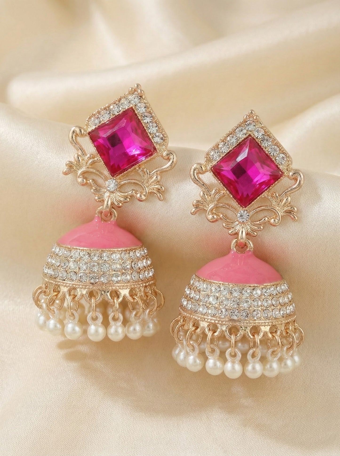 Pretty & Pure™ Rose Royale Pearl Jhumkas