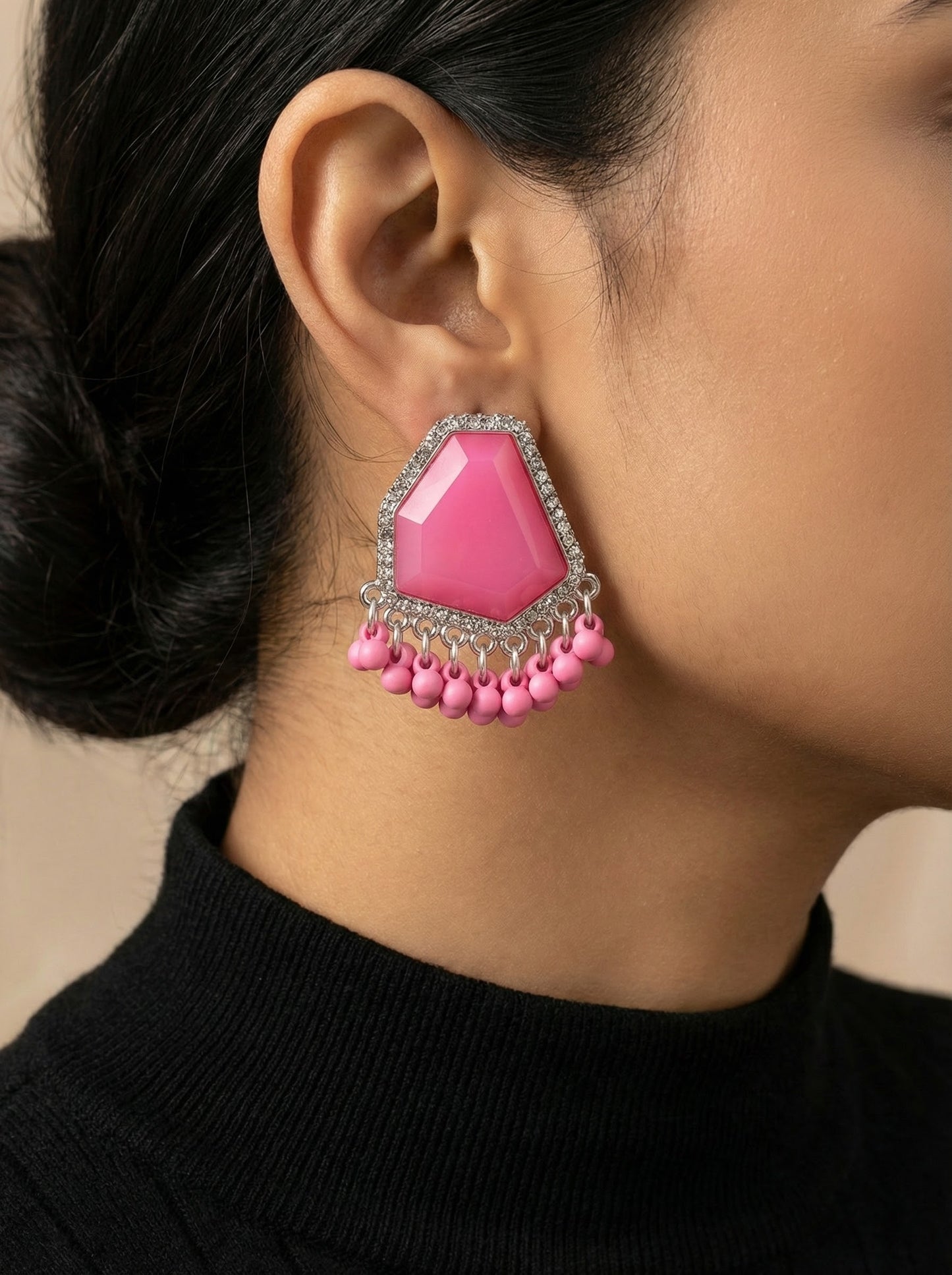 Pretty & Pure™ Blush Empress Crystal Jhumkas