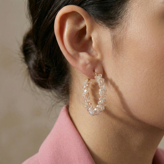 Pretty & Pure™ Rosé Whisper Crystal Hoop Jhumkas