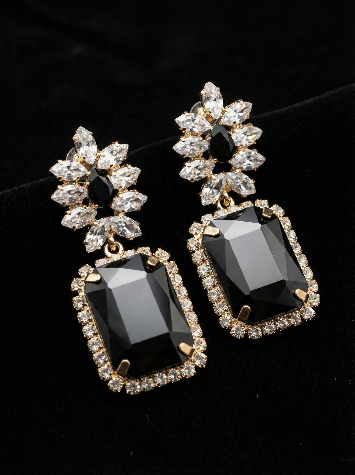 Pretty & Pure™ Noire Empress Crystal Jhumkas Ultra-Exclusive Boutique Piece
